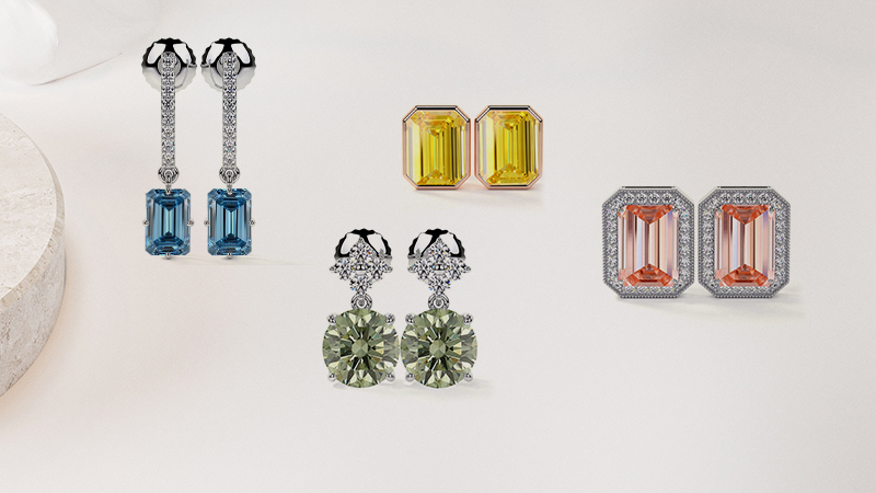 Lab grown Diamond earring