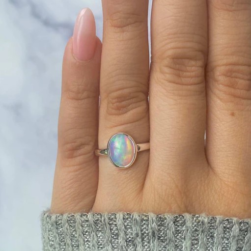 Opal jewelry ring