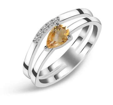 Citrine jewelry ring