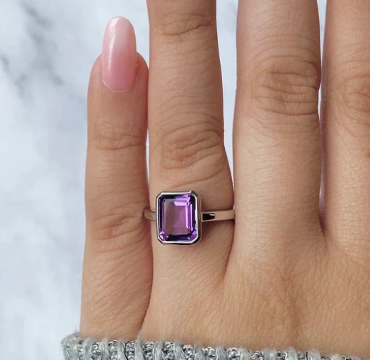 Amethyst jewelry rings