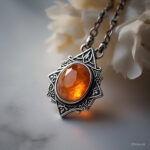 kyanite-orange jewelry pendant