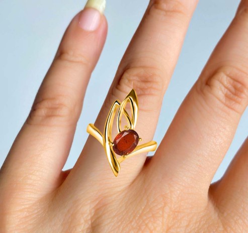 kyanite-orange jewelry ring