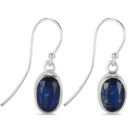Blue kyanite earrings on wire