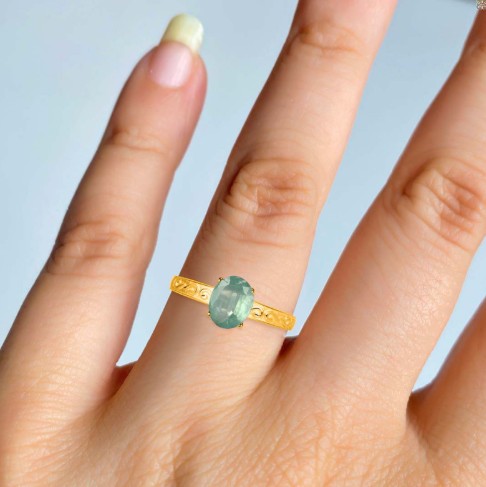 green kyanite jewelry ring