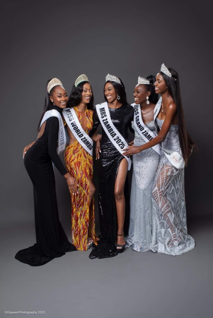 Faith Bwalya with several other beauty contesstants