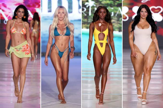4 Models in bikinis at Miami Swim Week