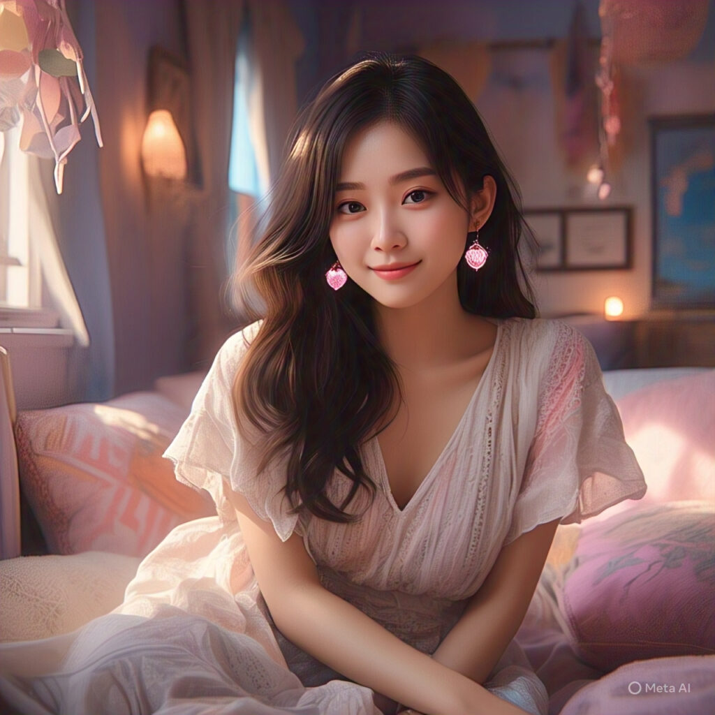 girl wearing Rhodochrosite Jewelry earrings