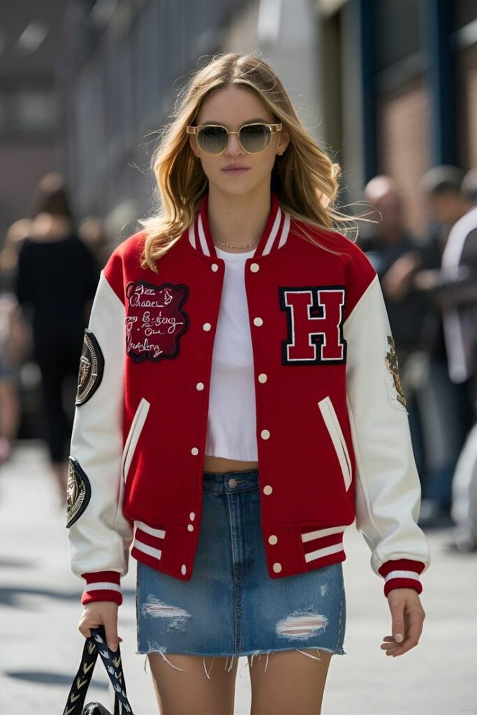 red and white Varsity jackets