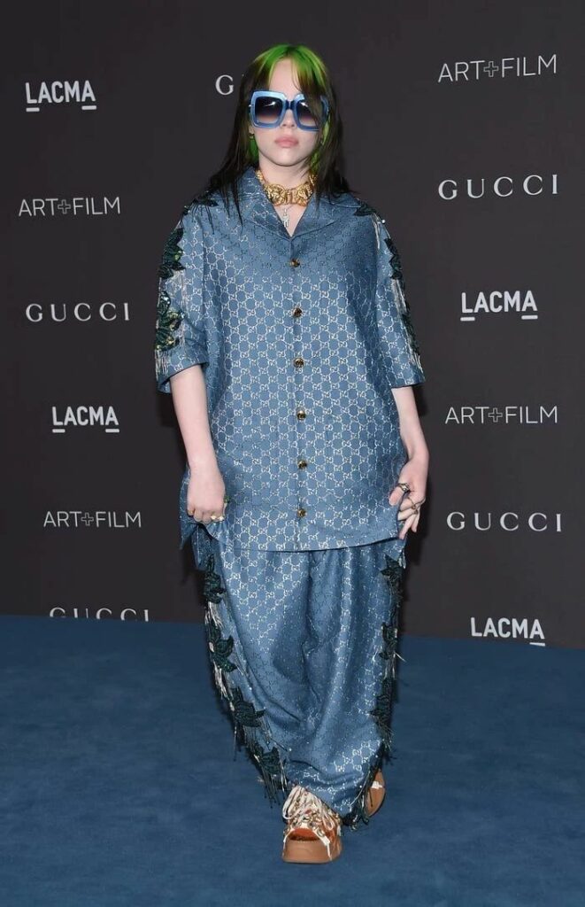 Billie Eilish fashion evolution in baggy outfit