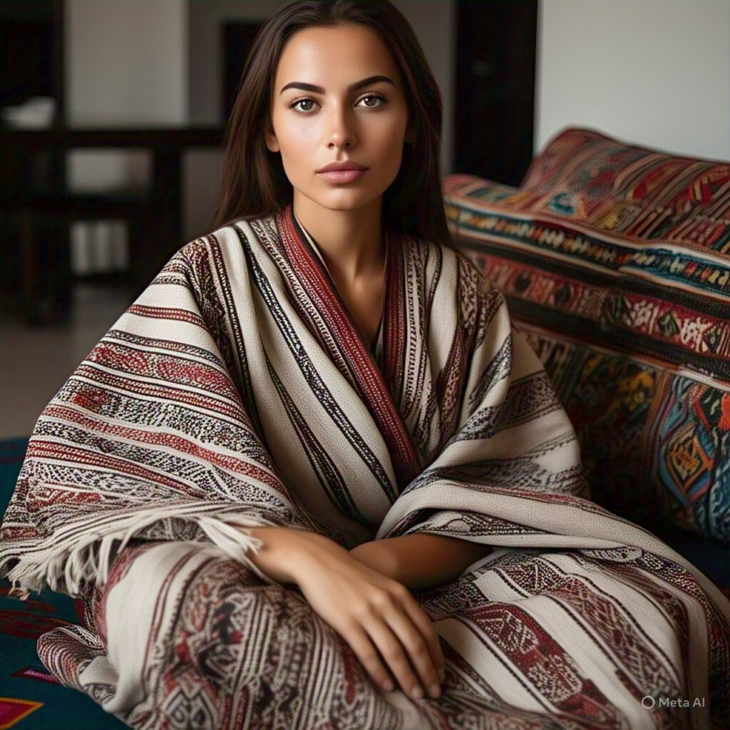 woman wearing cotton fabrics in Albania