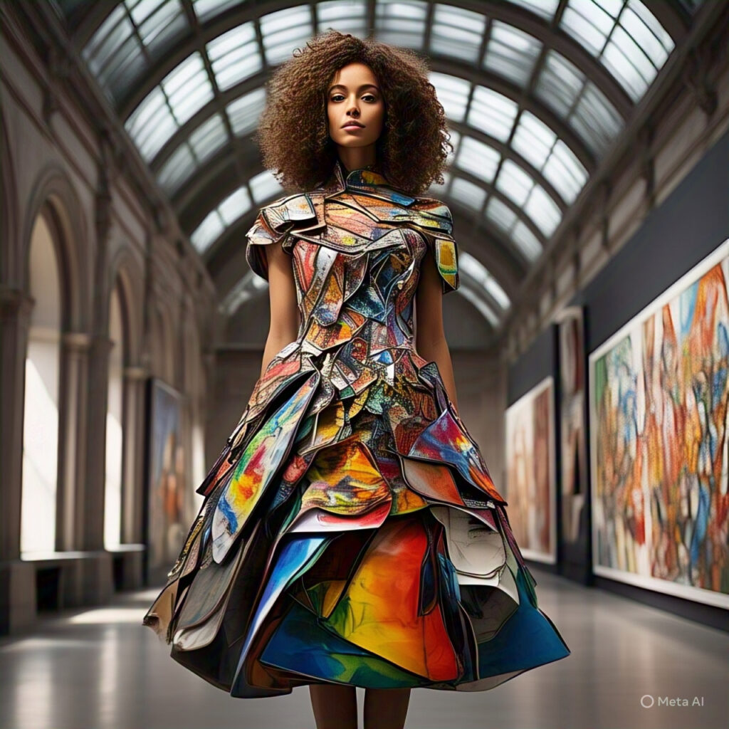 spring/summer 2025 fashion trends woman wearing wearable art