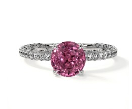 Pink tourmaline solitaire ring