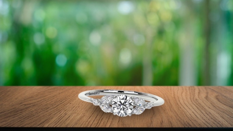 Lab Created Diamond Engagement Ring