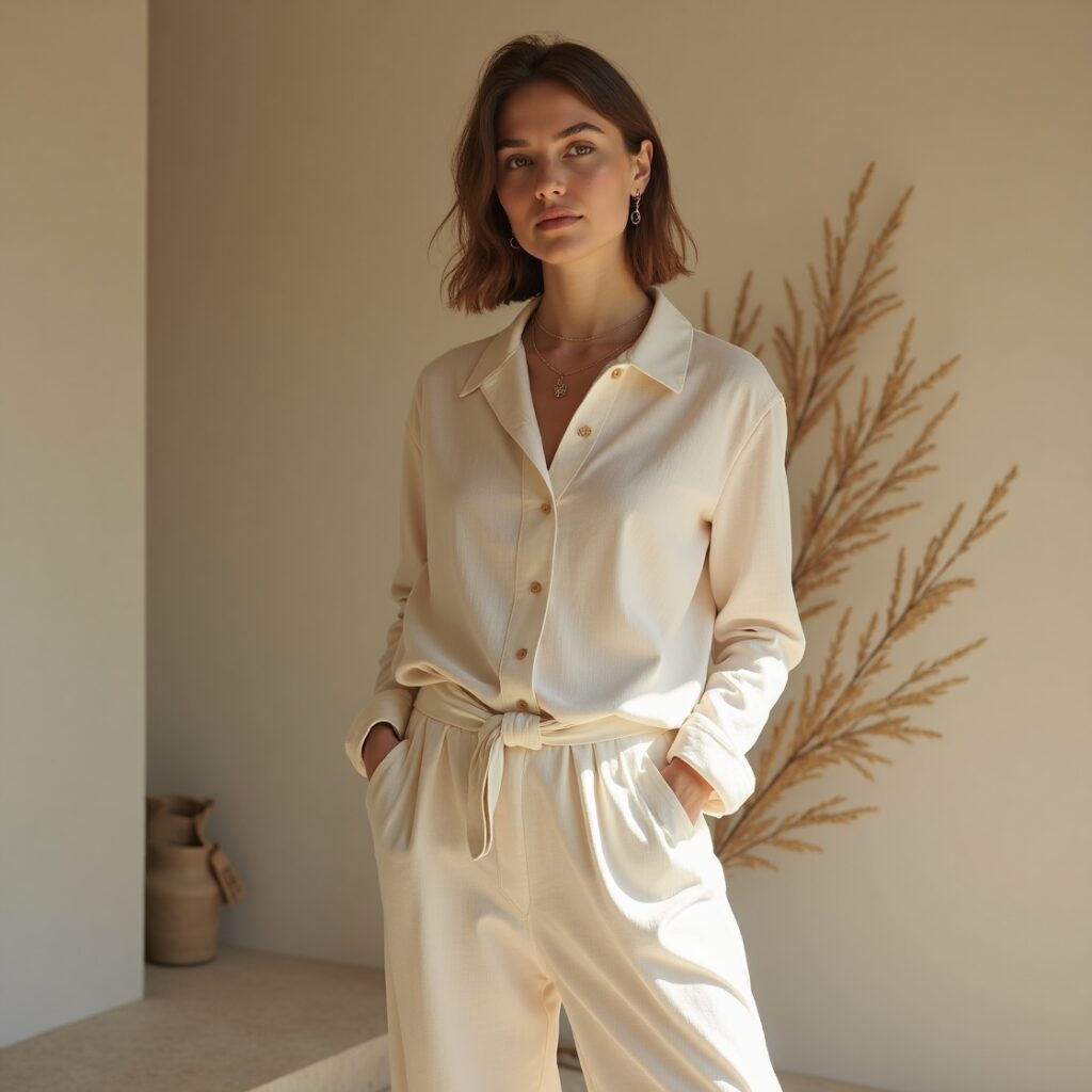 Woman in Ayurvedic dosha outfit