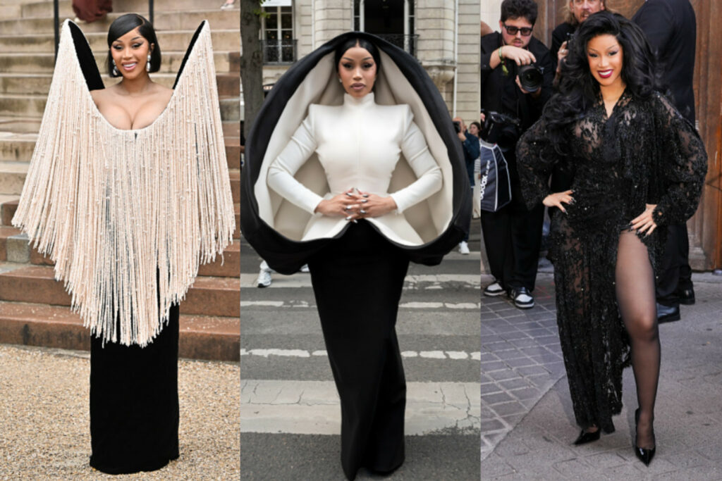 Cardi B at Paris Fashion Week looks