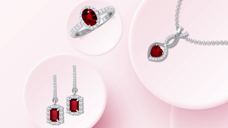 Array of Ruby Gemstone jewelry