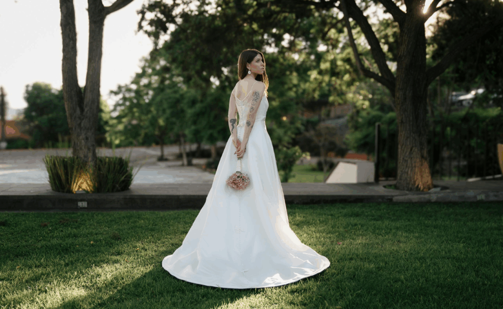 woman wearing white wedding dress