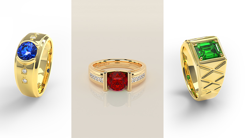 Gemstone men’s wedding bands