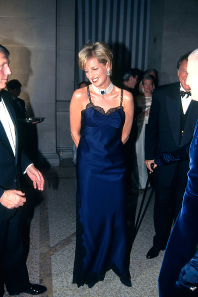 Georgina Rodríguez’s black Met Gala gown was inspired by Princess Diana’s navy blue lingerie slip dress from 1996.