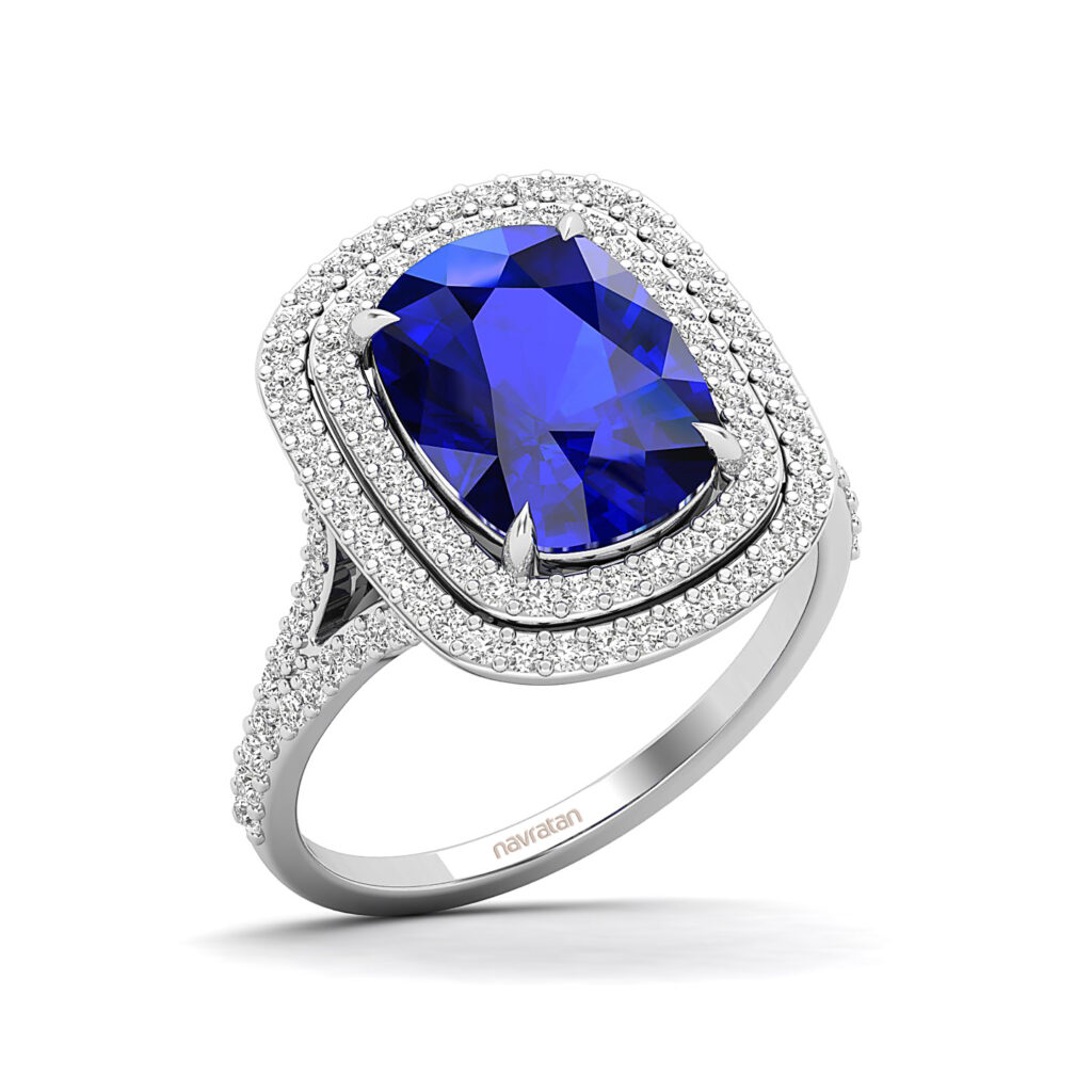 Blue Sapphires and the Ruby jewelry, this image is a blue saphire