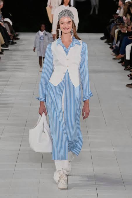 blue striped Sustainable fashion