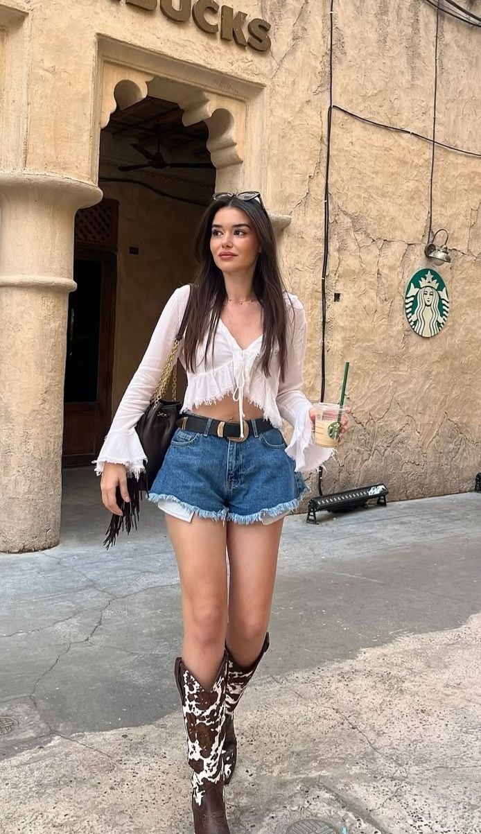 Micro Shorts + Cowboy Boots #3