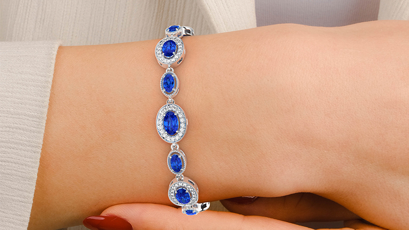 gorgeous sapphire bracelet on a wrist
