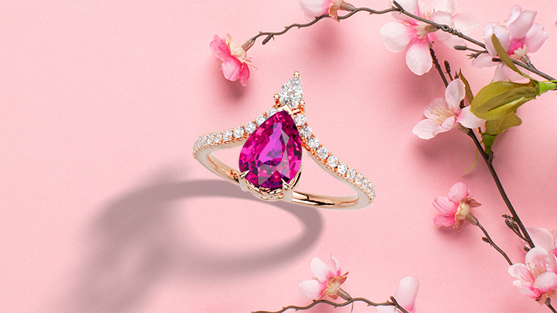 Pink Sapphire engagement rings