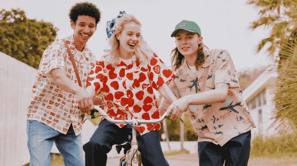 3 people wearing Human Made clothing