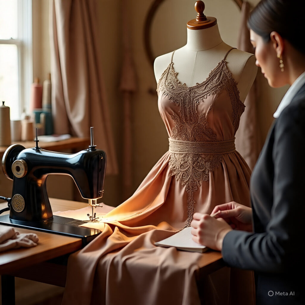 Bangkok's best tailors al;tering a dress