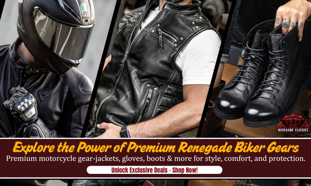 Various articles of Renegade Biker Gears