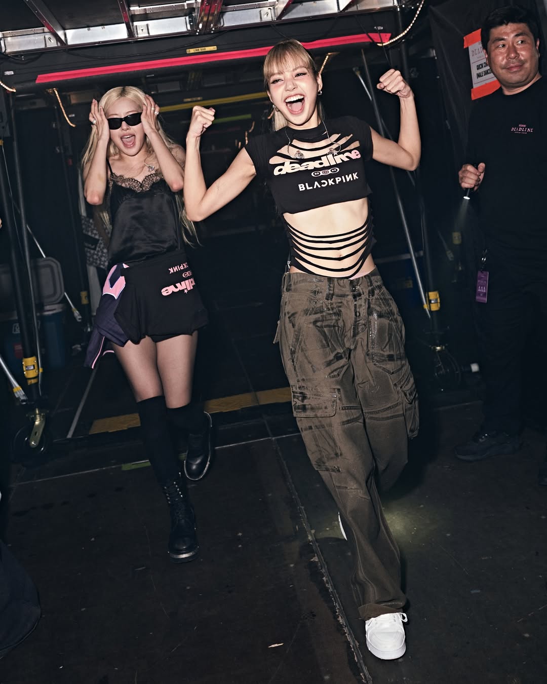 Blackpink Lisa in her second outfit change on her Blackpink Deadline World Tour in New York City is Vaquera Khaki Low-Rise Cargo Pants.