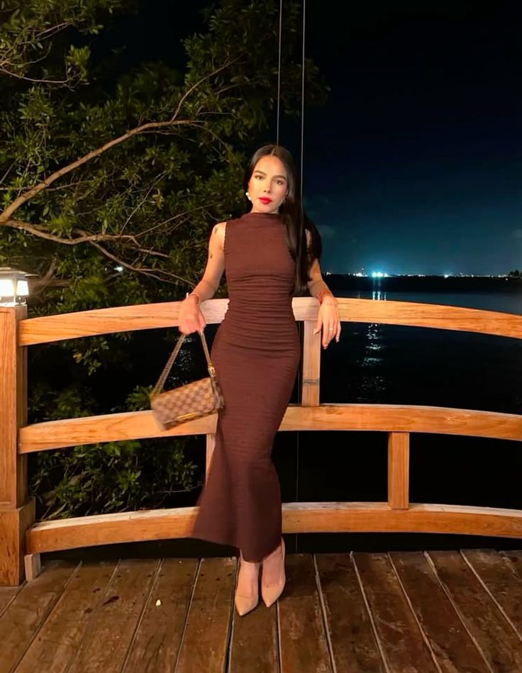 Chocolate brown dress 1
