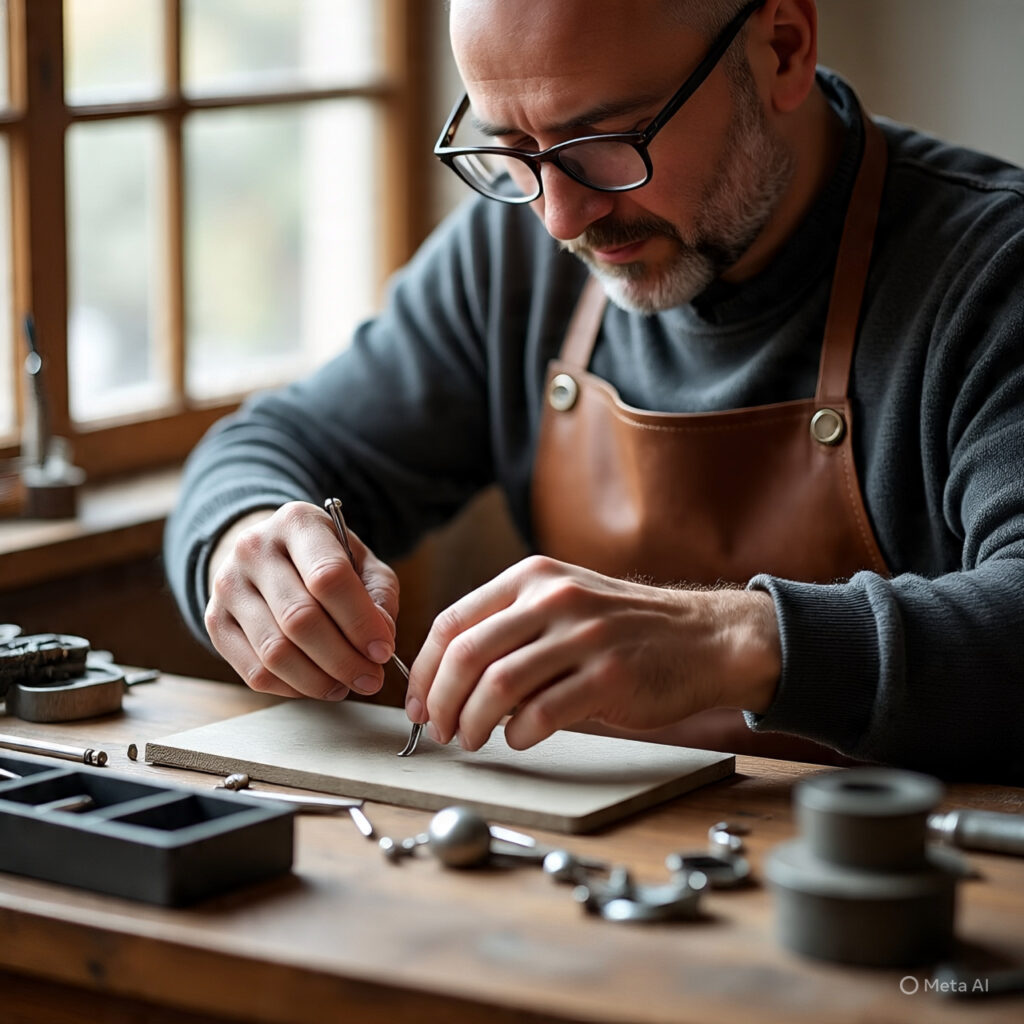 man working on ring