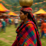 woamn with bottle on head wearing Himachal traditional dress