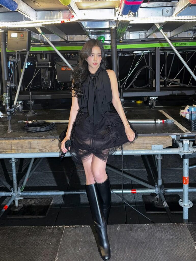 Blackpink Jisoo wore a Dior sheer dress and Moussy boots