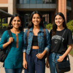 3 girls wearing various college fashion hacks