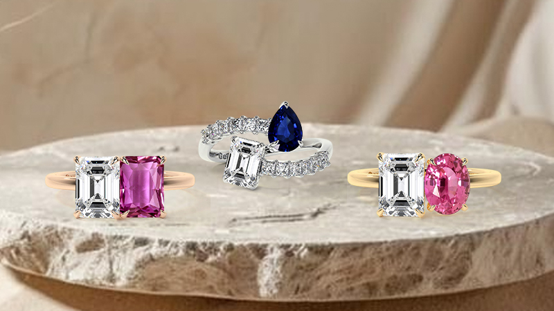 3 Toi et Moi Sapphire Rings