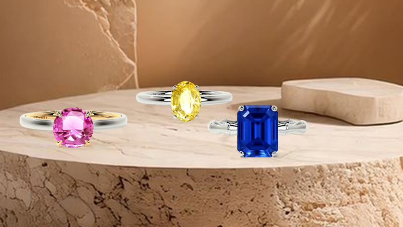 Solitaire Sapphire Wedding Rings