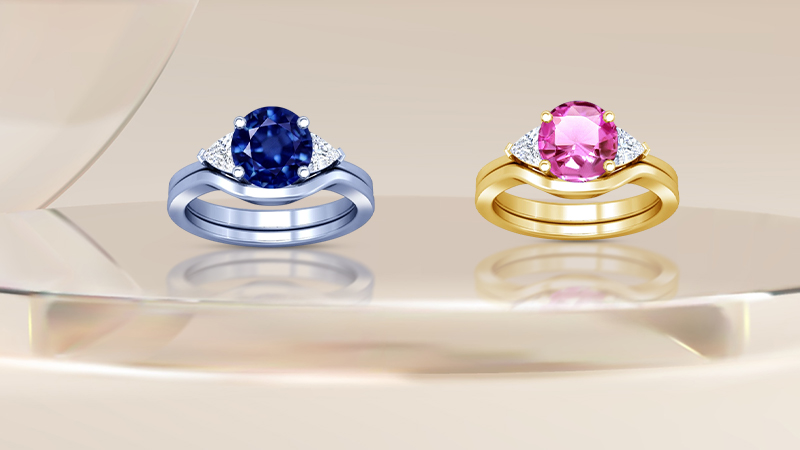 Three-Stone Sapphire Wedding Bands