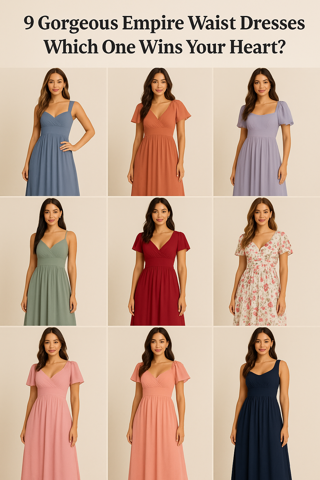 9 Gorgeous Empire Waist Dresses-Which One Wins Your Heart?