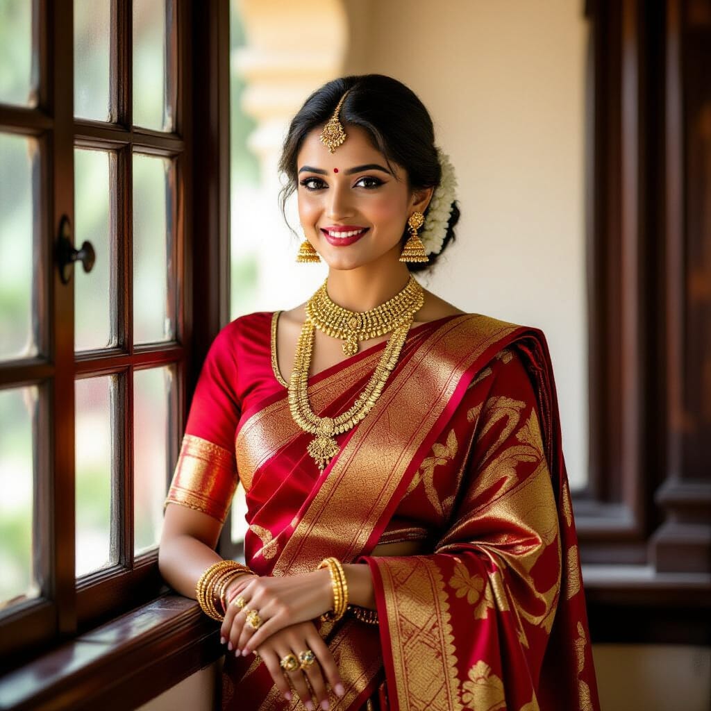 Model wearing Indian ethnic wear