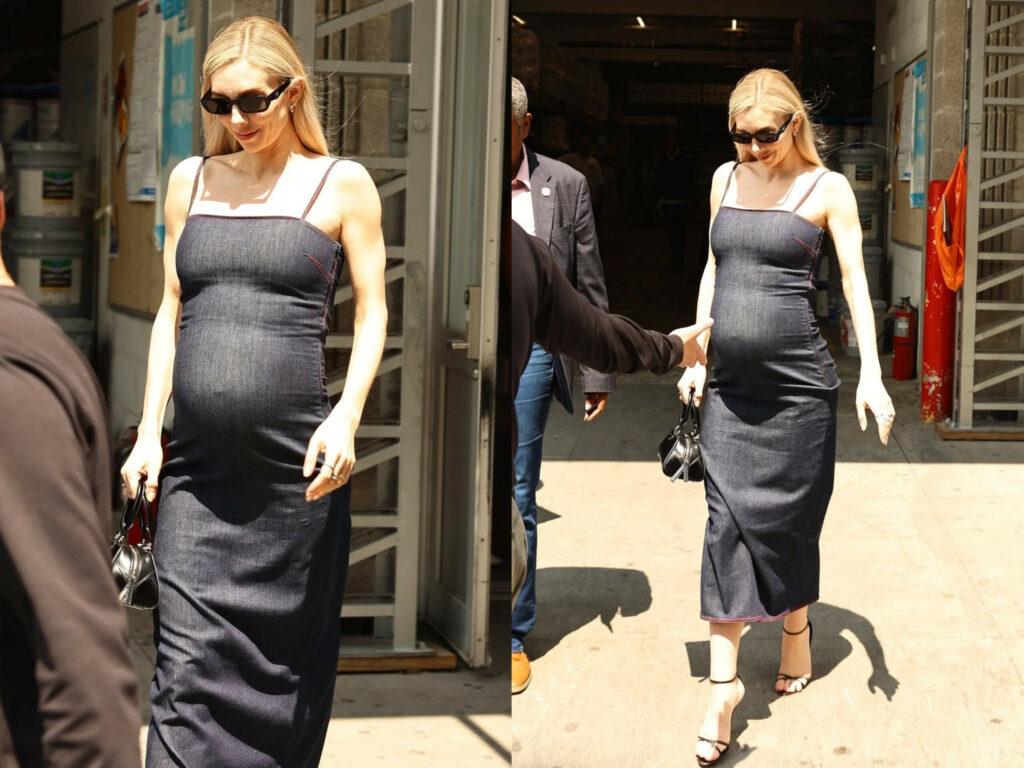 Maternity Style: Vanessa Kirby Turns Heads in New York City in an Eye-Popping Alaïa Bodycon Denim Dress