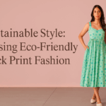 woman wearing light green sustainable style dress