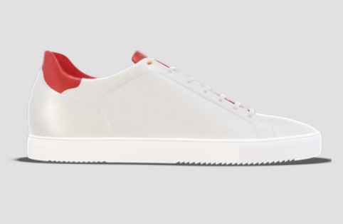 Customised sneakers white and red