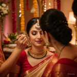 Image of Bride having her hair done in Indore by PSS Luxe Salon