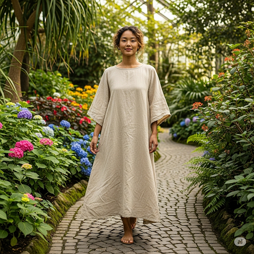 Model wearing an outfit by new designers