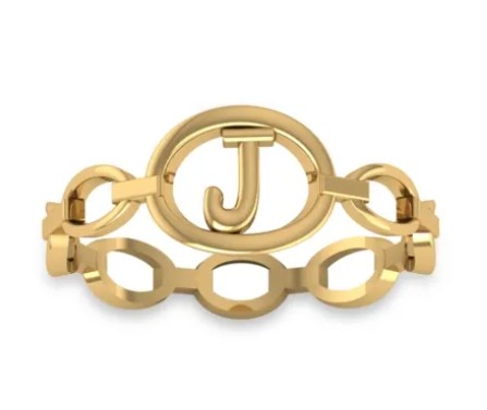 ladies' ring design with letter J