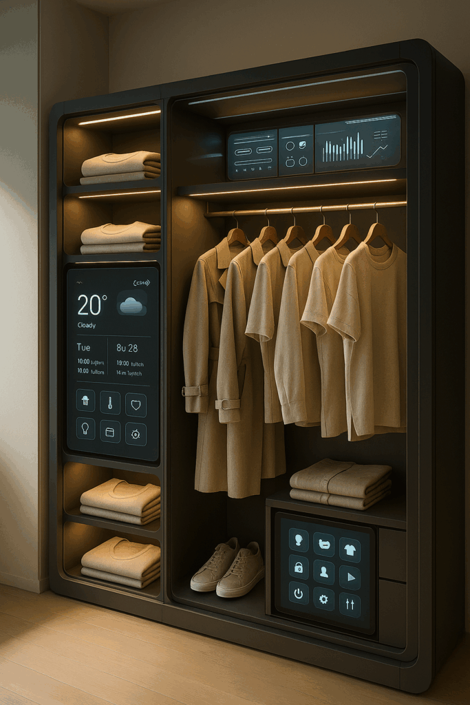 Futeristic image of digital closet