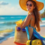 woman on a beach smiling during a Goa holiday